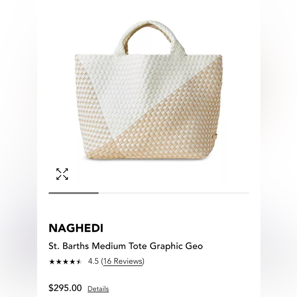 St Barth Naghedi medium tote tan and white